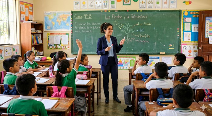 Maestro en clase - Educar Bolivia